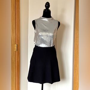 Black A line short skirt